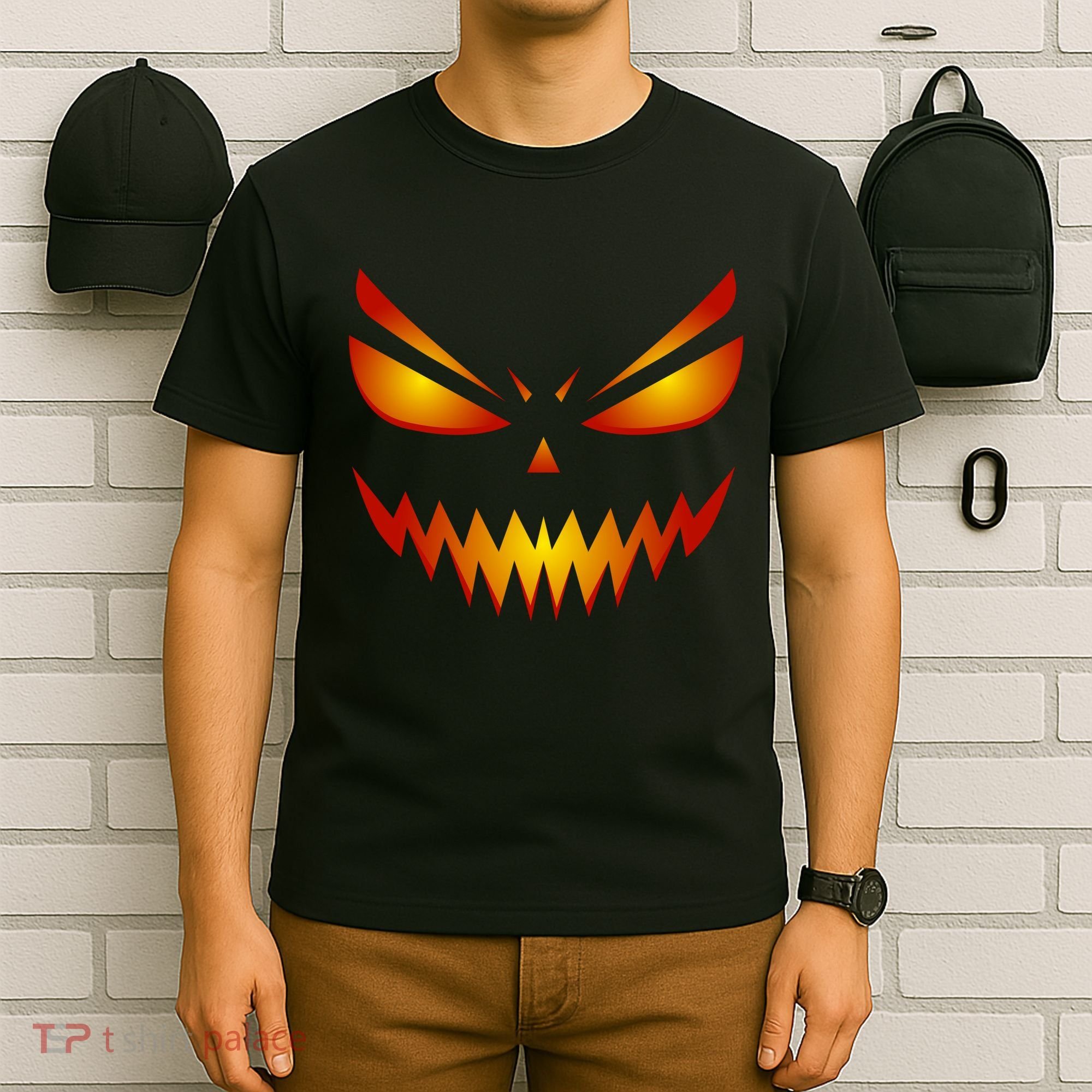 Spooky Pumpkin Face Halloween T-Shirt