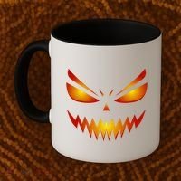 Spooky Pumpkin Face Halloween Coffee Mug thumb 2