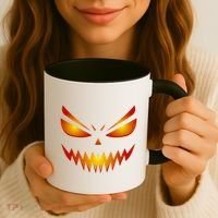 Spooky Pumpkin Face Halloween Coffee Mug thumb 3