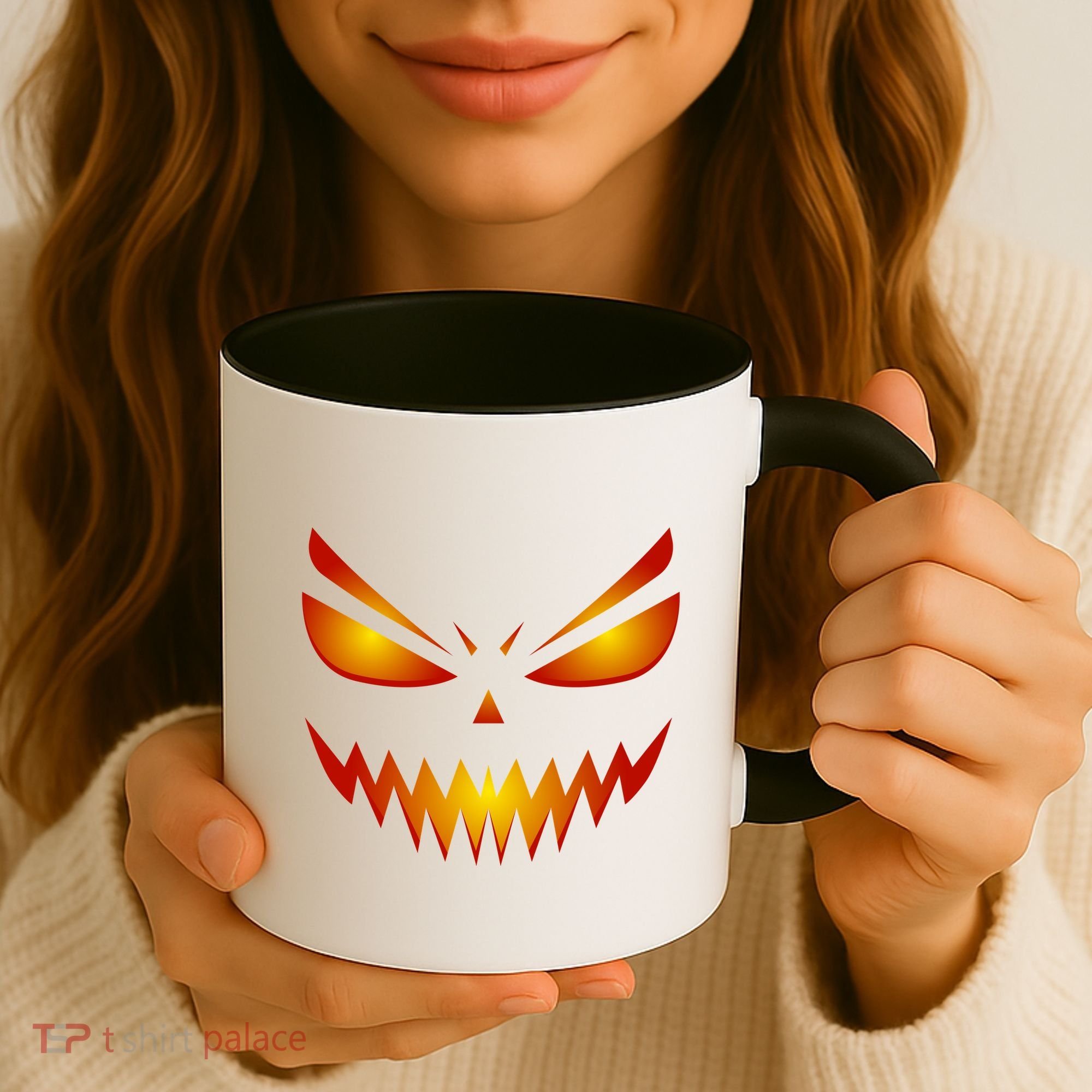 Spooky Pumpkin Face Halloween Coffee Mug