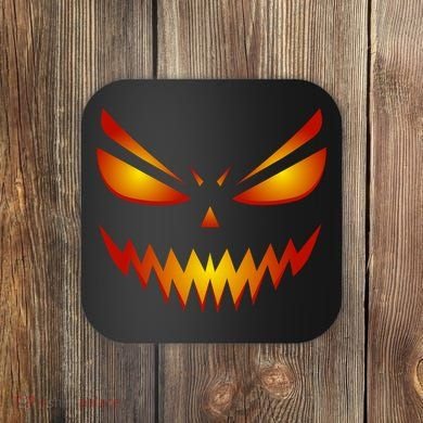 Spooky Pumpkin Face Halloween Coaster