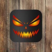 Spooky Pumpkin Face Halloween Coaster thumb 0