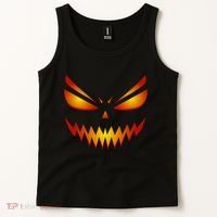 Spooky Pumpkin Face Halloween Tank Top thumb 2