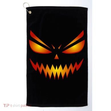 Spooky Pumpkin Face Halloween Golf Towel