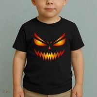 Spooky Pumpkin Face Halloween Toddler T-Shirt thumb 2