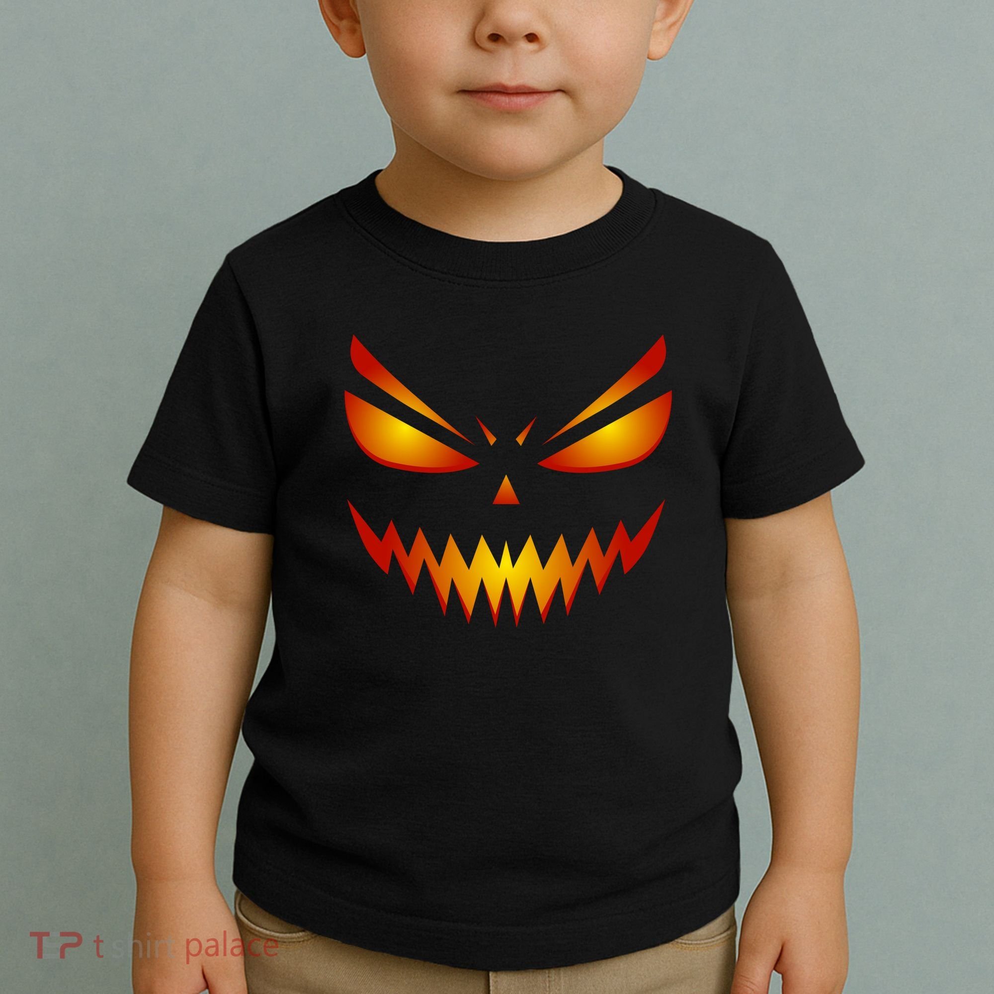 Spooky Pumpkin Face Halloween Toddler T-Shirt