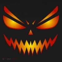 Spooky Pumpkin Face Halloween Women's Long Sleeve Shirt thumb 2
