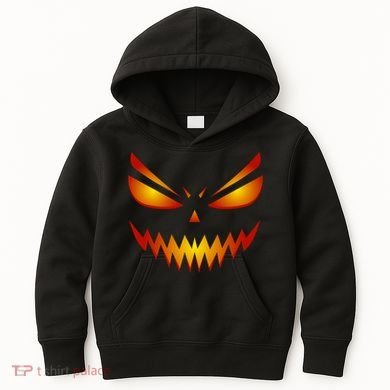 Spooky Pumpkin Face Halloween Kids Hoodie
