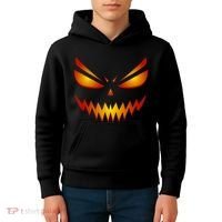 Spooky Pumpkin Face Halloween Kids Hoodie thumb 4