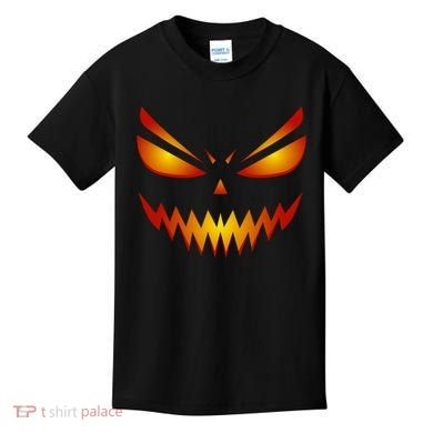 Spooky Pumpkin Face Halloween Kids T-Shirt