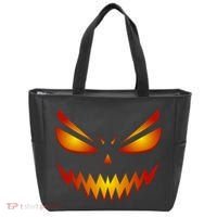 Spooky Pumpkin Face Halloween Tote Bag thumb 0