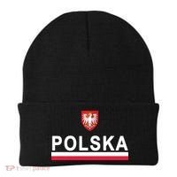 Sporty Polska Flag And Emblem Polish Coat Of Arms Gift Beanie thumb 0