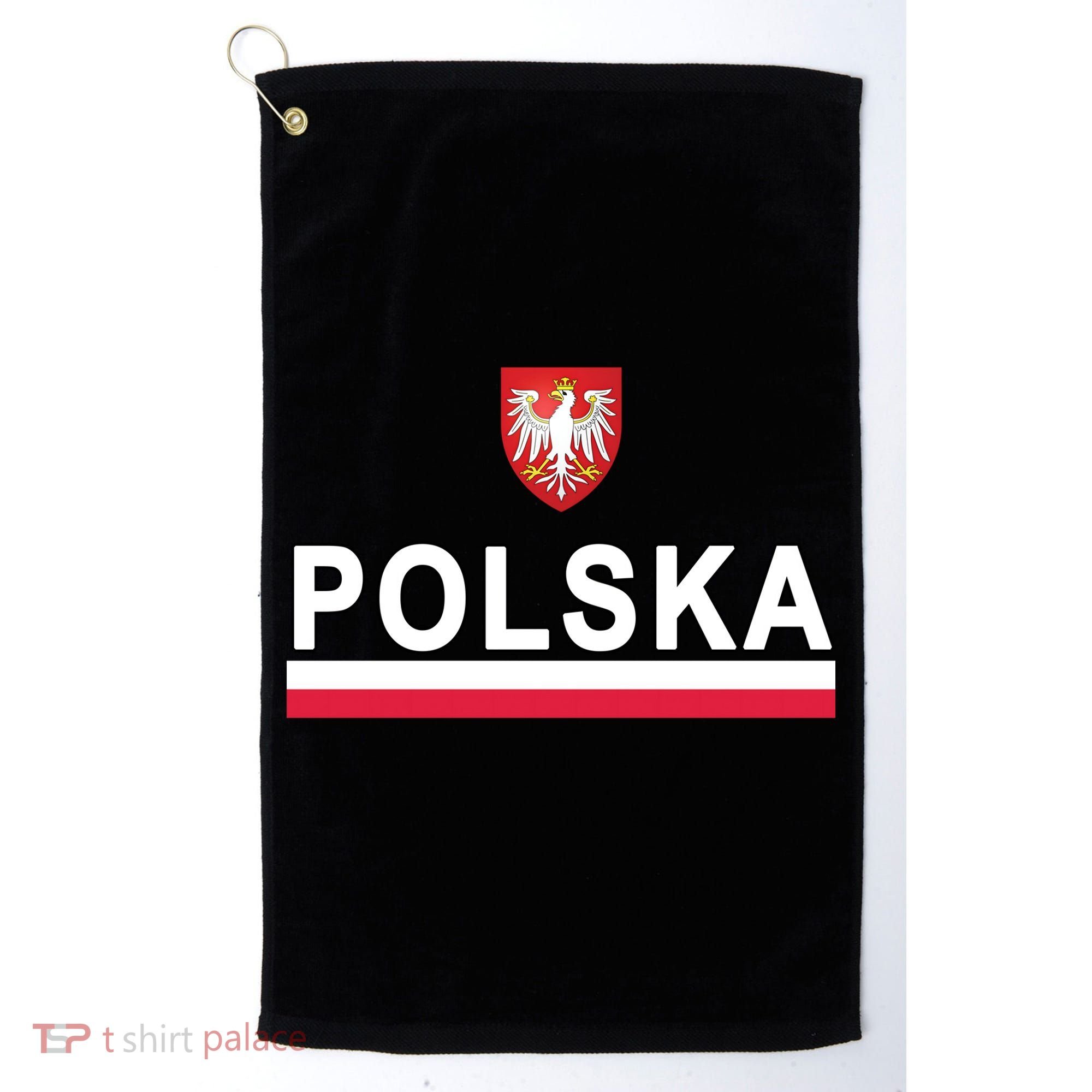Sporty Polska Flag And Emblem Polish Coat Of Arms Gift Golf Towel
