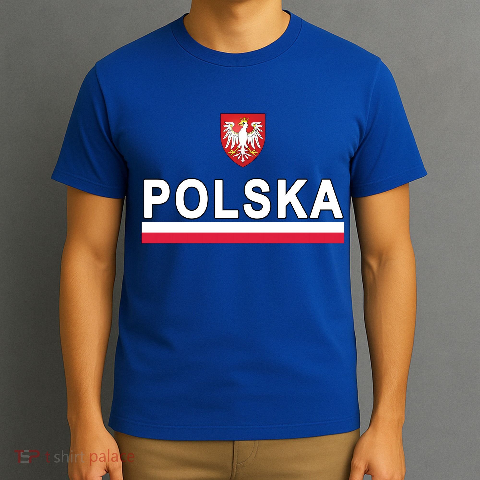 Sporty Polska Flag And Emblem Polish Coat Of Arms Gift T-Shirt