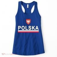 Sporty Polska Flag And Emblem Polish Coat Of Arms Gift Women's Tank Top thumb 0