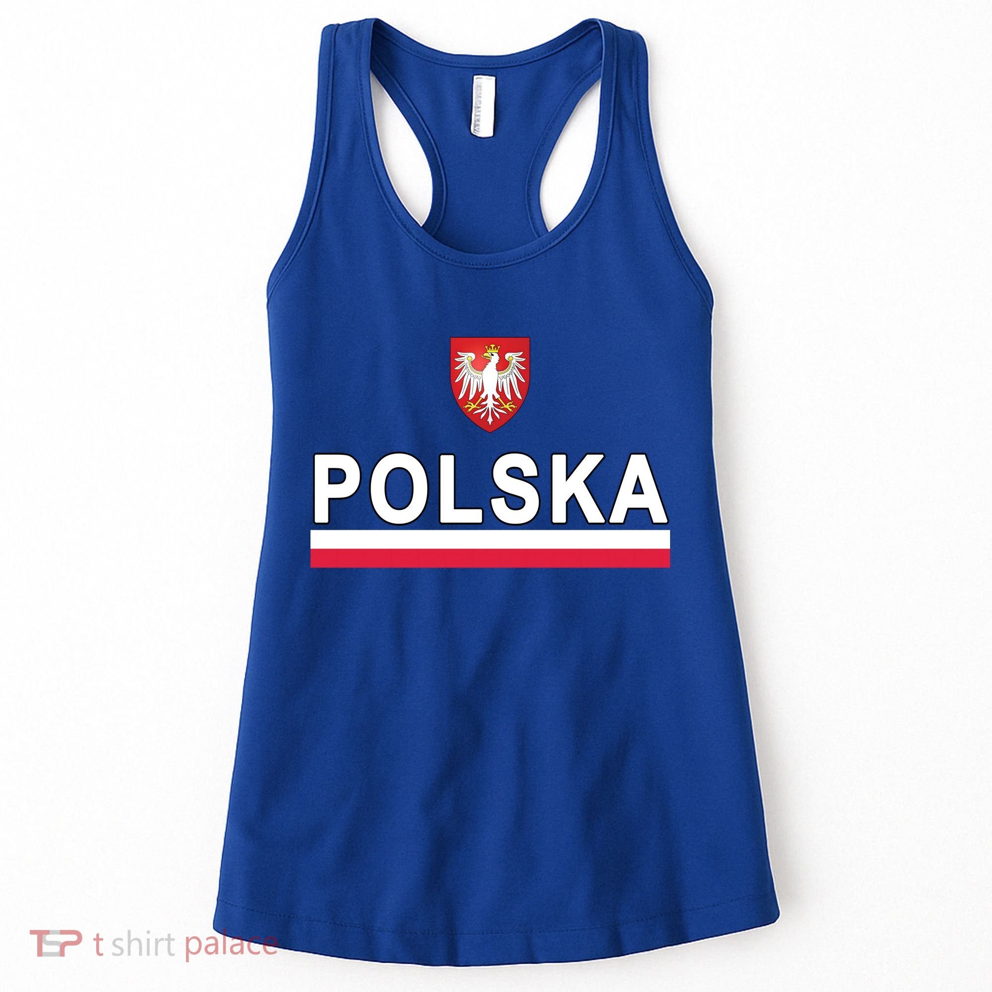 Sporty Polska Flag And Emblem Polish Coat Of Arms Gift Women's Tank Top
