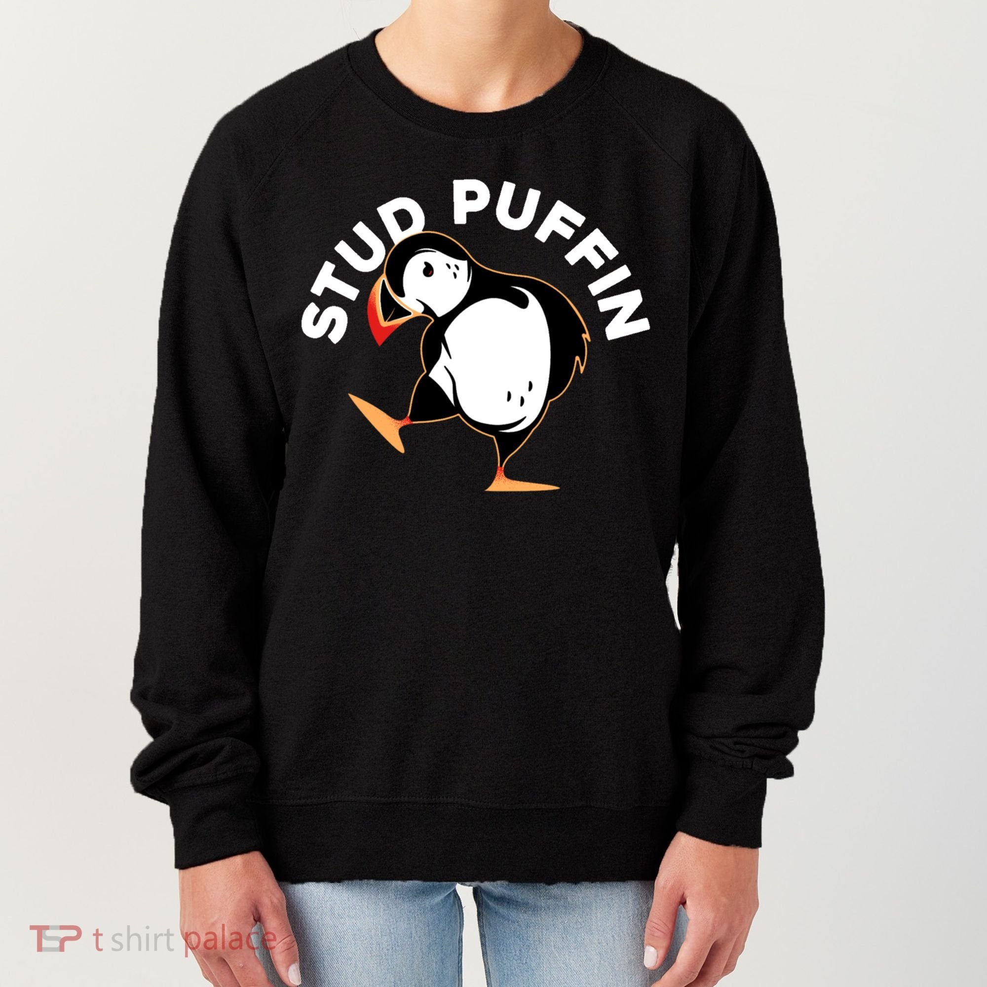 Stud Puffin Funny Seabird Animal Lover Stud Muffin Cool Gift Women's Sweatshirt