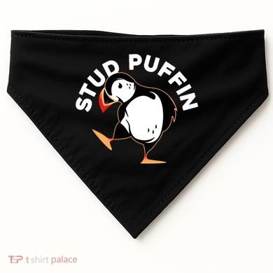 Stud Puffin Funny Seabird Animal Lover Stud Muffin Cool Gift USA-Made Doggie Bandana