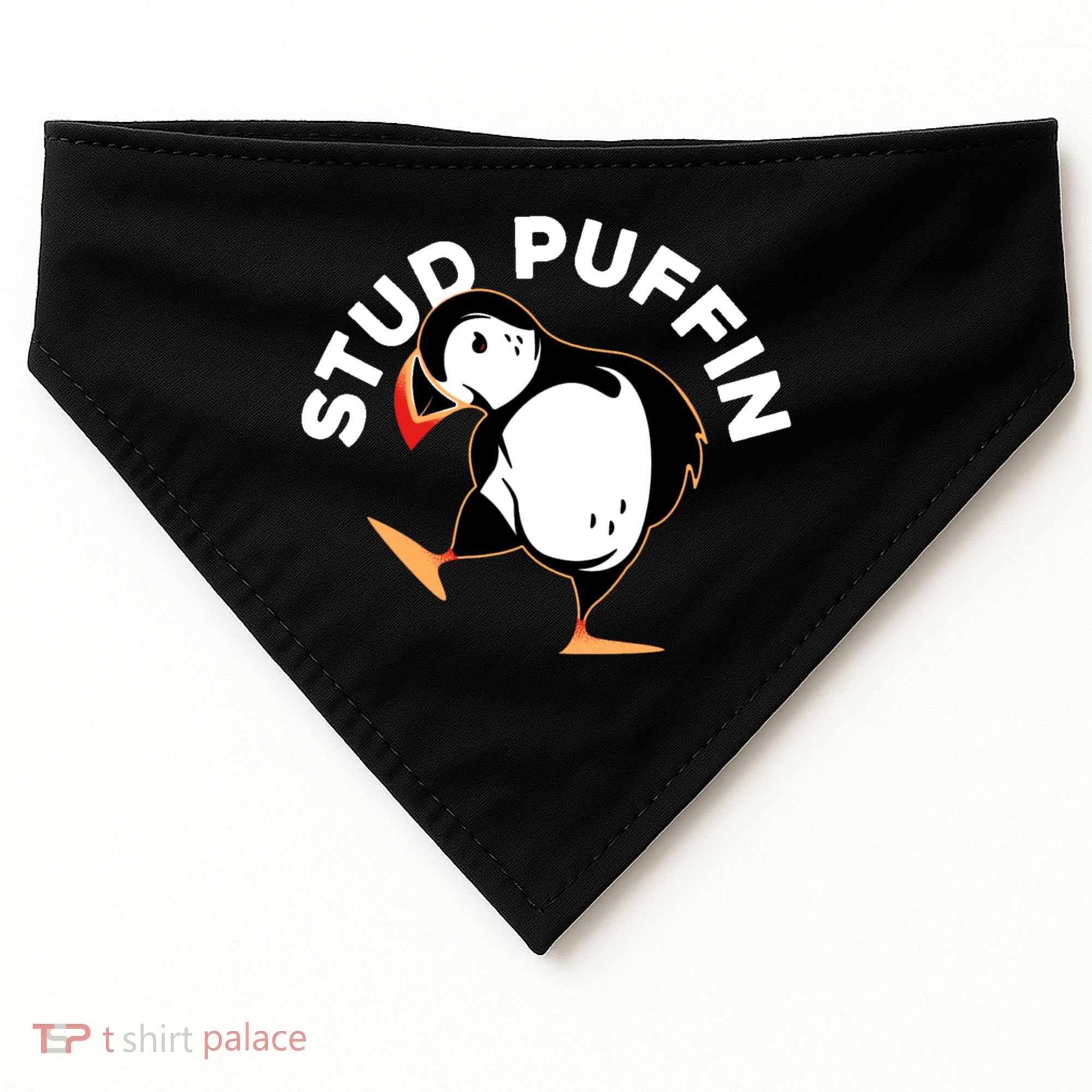 Stud Puffin Funny Seabird Animal Lover Stud Muffin Cool Gift USA-Made Doggie Bandana