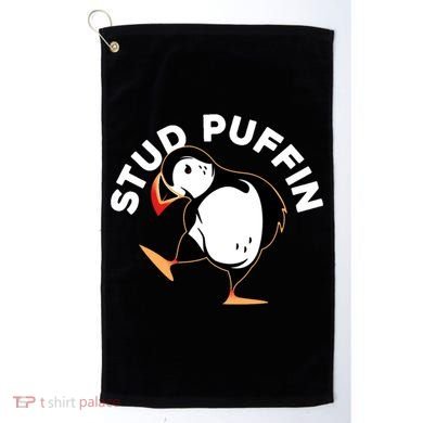 Stud Puffin Funny Seabird Animal Lover Stud Muffin Cool Gift Golf Towel
