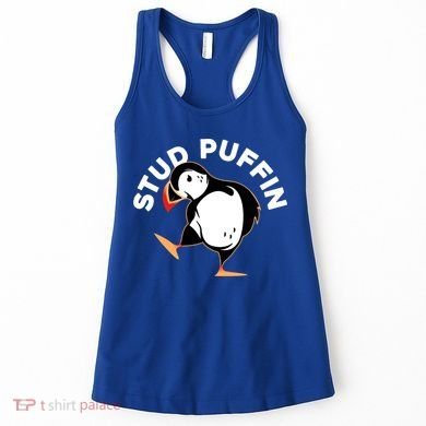 Stud Puffin Funny Seabird Animal Lover Stud Muffin Cool Gift Women's Tank Top