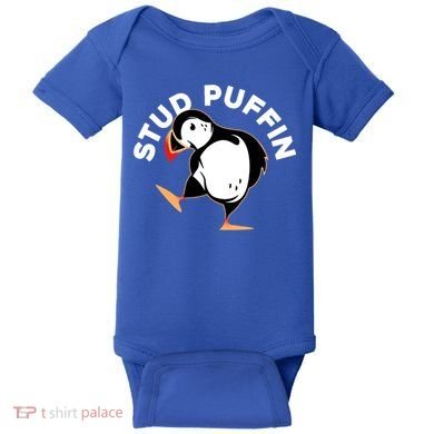 Stud Puffin Funny Seabird Animal Lover Stud Muffin Cool Gift Baby Bodysuit