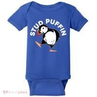 Stud Puffin Funny Seabird Animal Lover Stud Muffin Cool Gift Baby Bodysuit thumb 0
