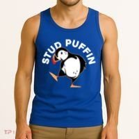 Stud Puffin Funny Seabird Animal Lover Stud Muffin Cool Gift Tank Top thumb 3