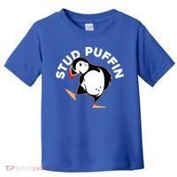 Stud Puffin Funny Seabird Animal Lover Stud Muffin Cool Gift Toddler T-Shirt thumb 0