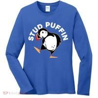 Stud Puffin Funny Seabird Animal Lover Stud Muffin Cool Gift Women's Long Sleeve Shirt thumb 0