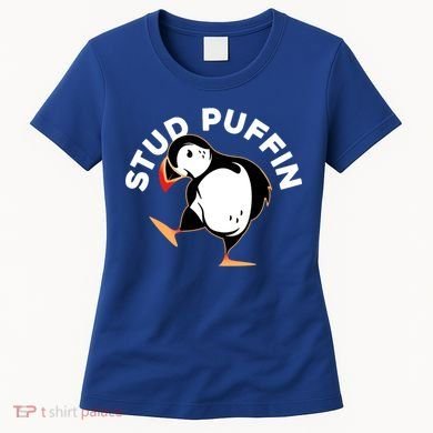 Stud Puffin Funny Seabird Animal Lover Stud Muffin Cool Gift Women's T-Shirt