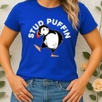 Stud Puffin Funny Seabird Animal Lover Stud Muffin Cool Gift Women's T-Shirt thumb 2