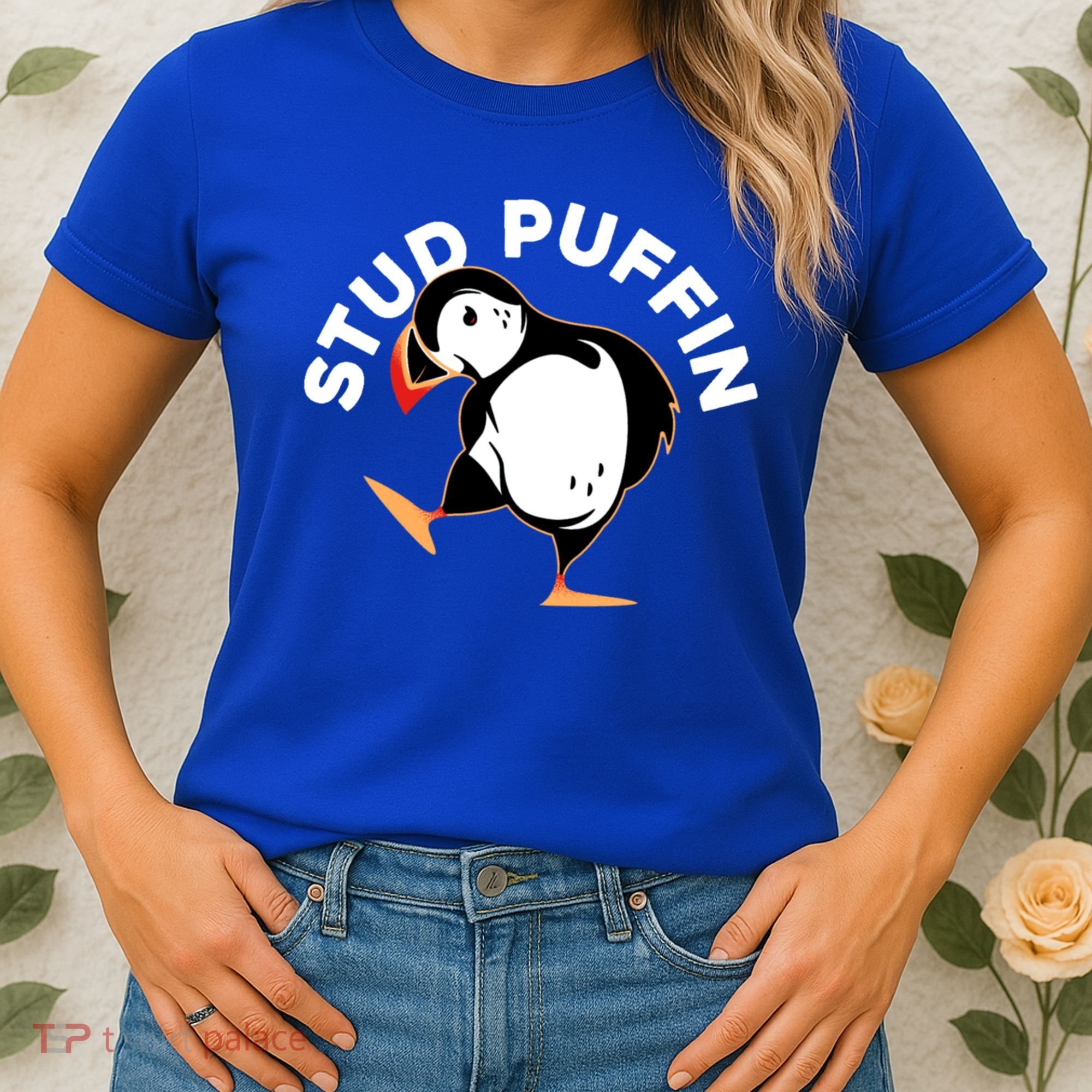 Stud Puffin Funny Seabird Animal Lover Stud Muffin Cool Gift Women's T-Shirt