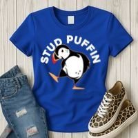 Stud Puffin Funny Seabird Animal Lover Stud Muffin Cool Gift Women's T-Shirt thumb 3