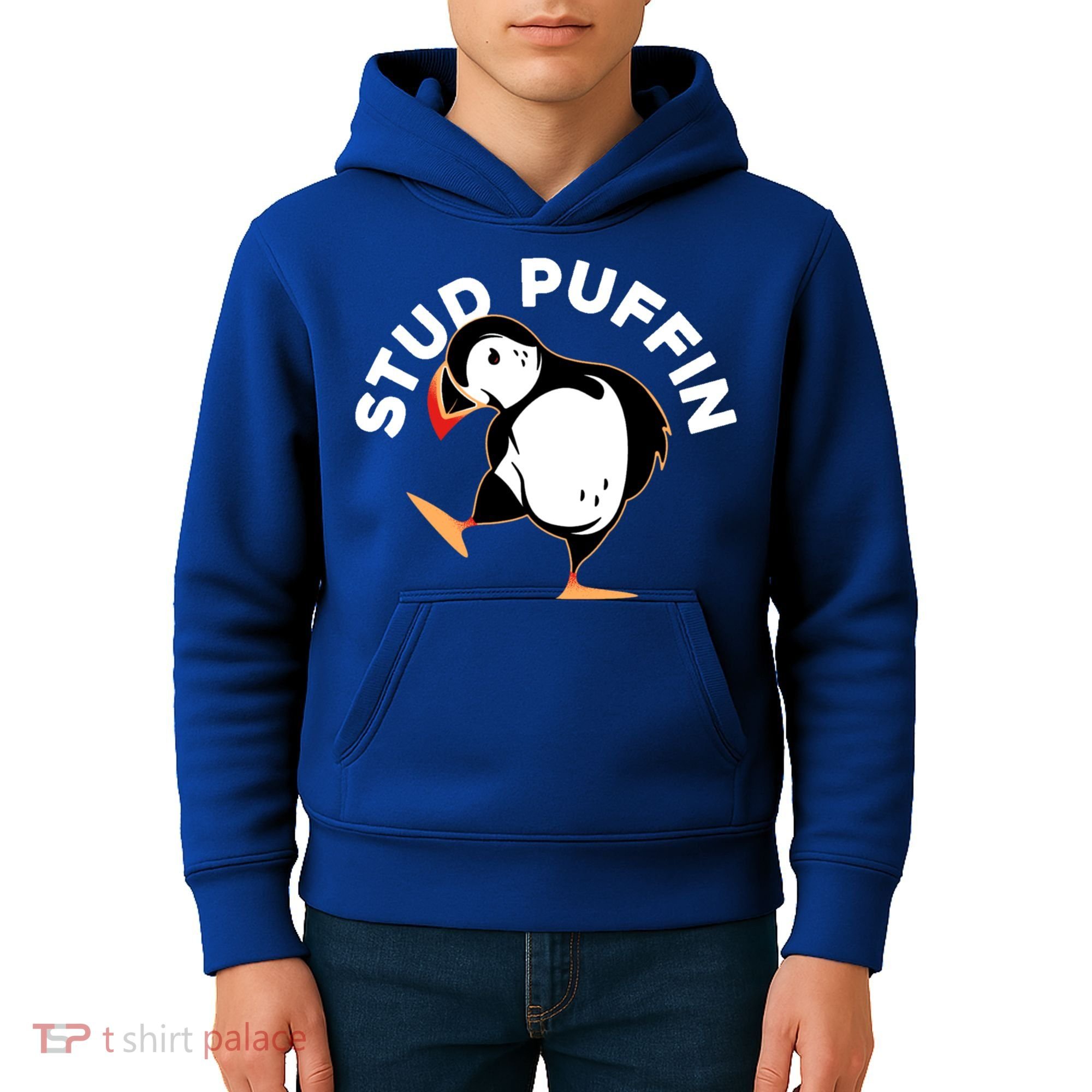 Stud Puffin Funny Seabird Animal Lover Stud Muffin Cool Gift Kids Hoodie
