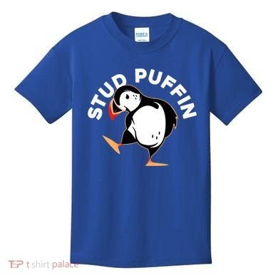 Stud Puffin Funny Seabird Animal Lover Stud Muffin Cool Gift Kids T-Shirt