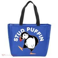 Stud Puffin Funny Seabird Animal Lover Stud Muffin Cool Gift Tote Bag thumb 0