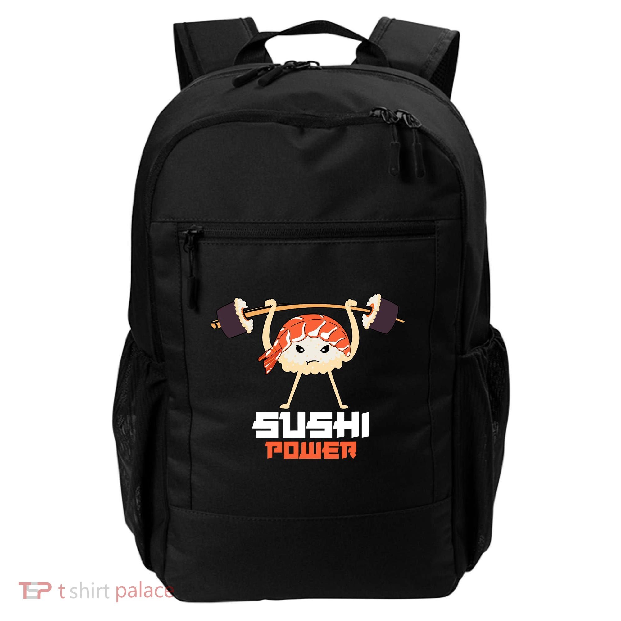 Sushi Power Funny Gym Vegetarian Muscle Powerlifting Backpack