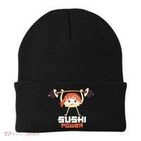 Sushi Power Funny Gym Vegetarian Muscle Powerlifting Beanie thumb 0