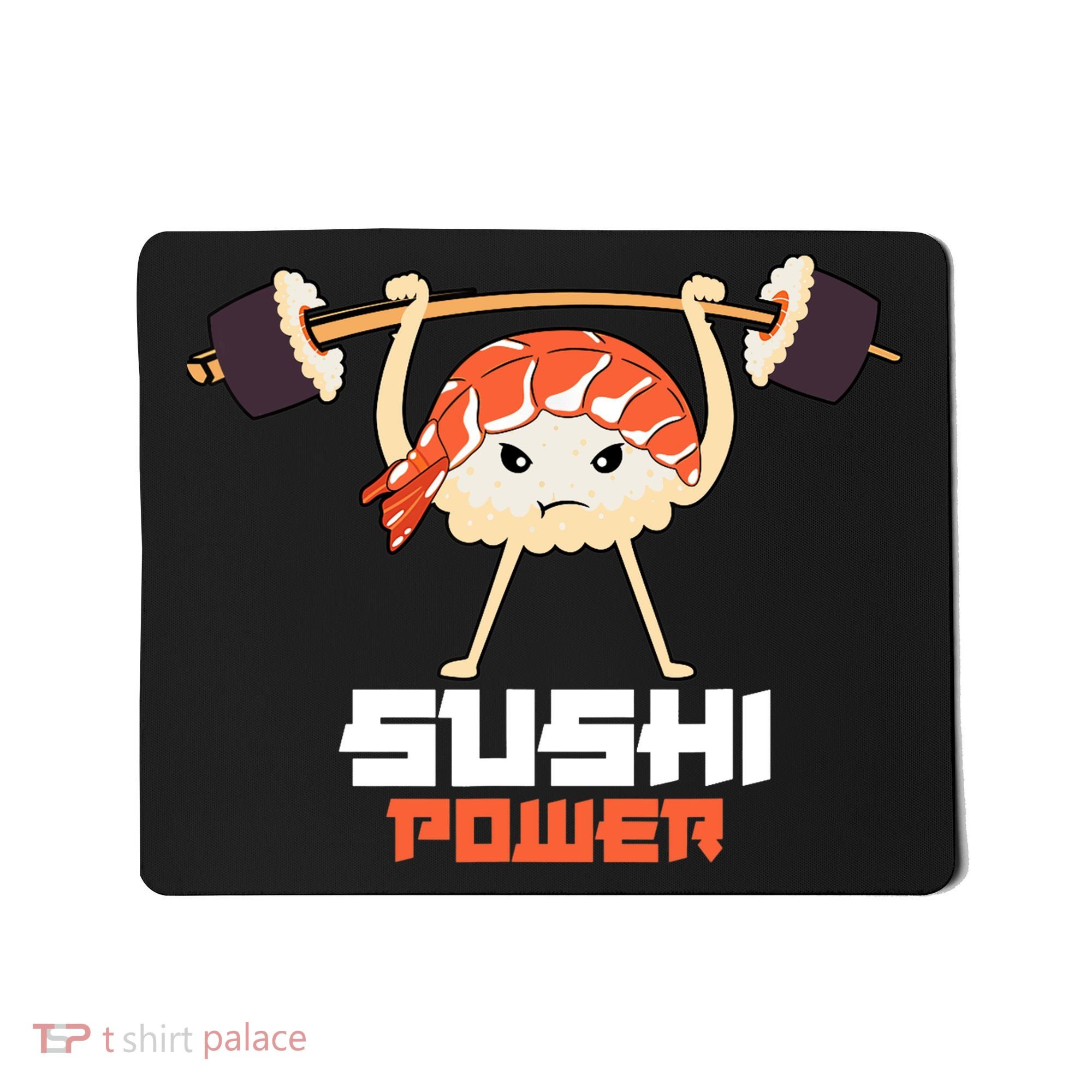 Sushi Power Funny Gym Vegetarian Muscle Powerlifting Mousepad