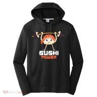 Sushi Power Funny Gym Vegetarian Muscle Powerlifting Performance Fleece Hoodie thumb 0