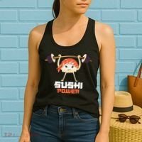 Sushi Power Funny Gym Vegetarian Muscle Powerlifting Women's Tank Top thumb 2