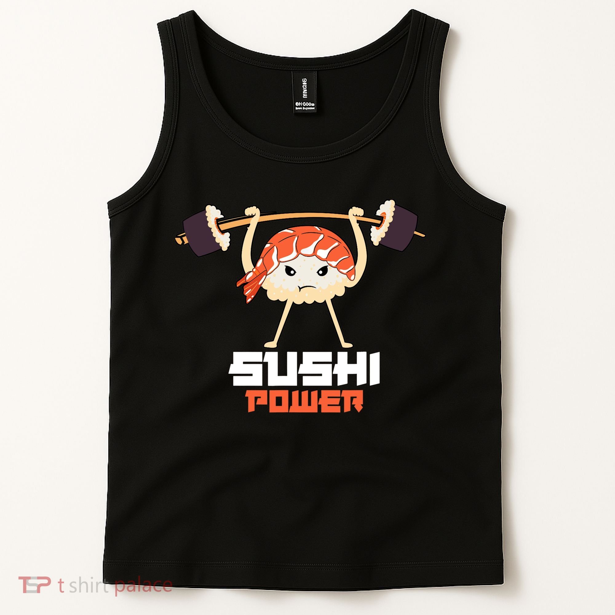 Sushi Power Funny Gym Vegetarian Muscle Powerlifting Tank Top