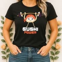 Sushi Power Funny Gym Vegetarian Muscle Powerlifting Women's T-Shirt thumb 2