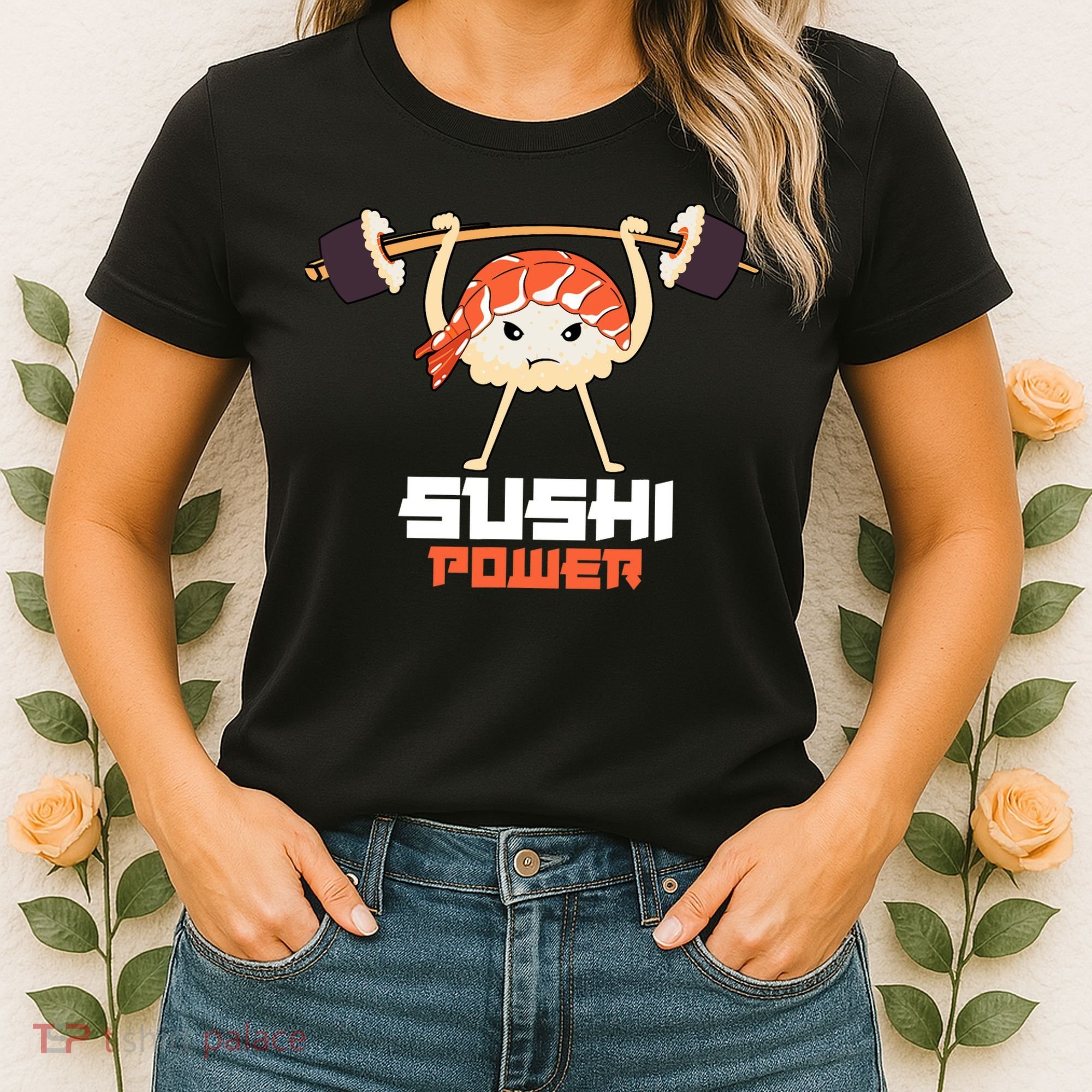 Sushi Power Funny Gym Vegetarian Muscle Powerlifting Women's T-Shirt