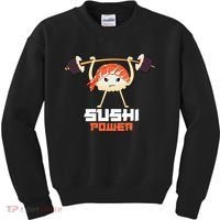 Sushi Power Funny Gym Vegetarian Muscle Powerlifting Kids Sweatshirt thumb 0