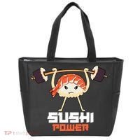 Sushi Power Funny Gym Vegetarian Muscle Powerlifting Tote Bag thumb 0