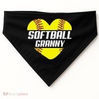 Softball Player Family Funny Gift Softball Granny Heart Gift USA-Made Doggie Bandana thumb 0