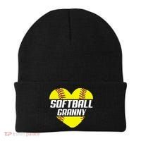 Softball Player Family Funny Gift Softball Granny Heart Gift Beanie thumb 0