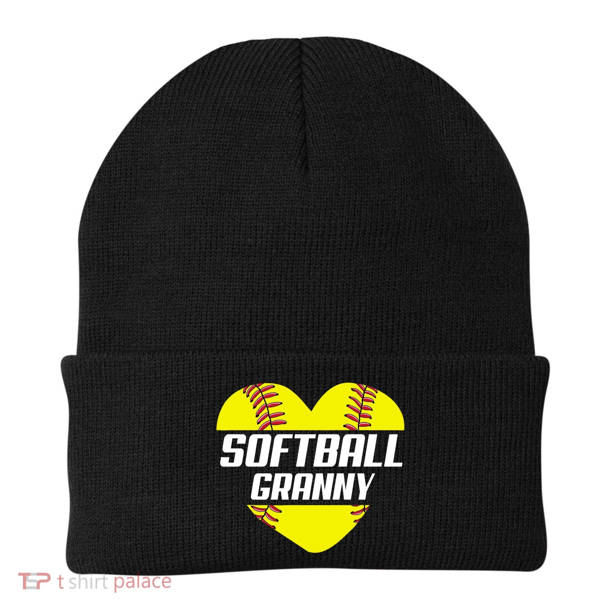 Softball Player Family Funny Gift Softball Granny Heart Gift Beanie